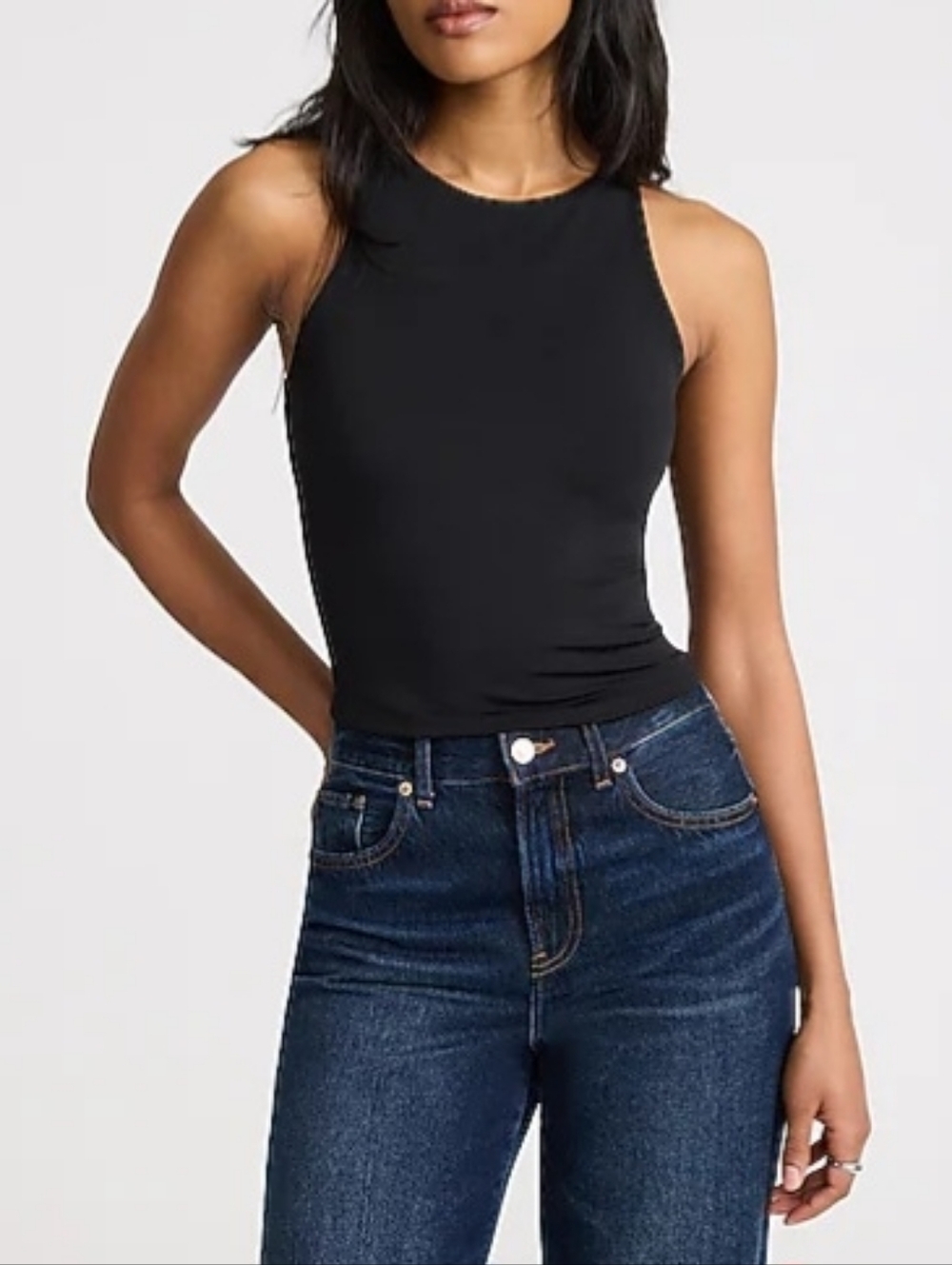 Express Black Sleeveless Body Contour Crop Top XL